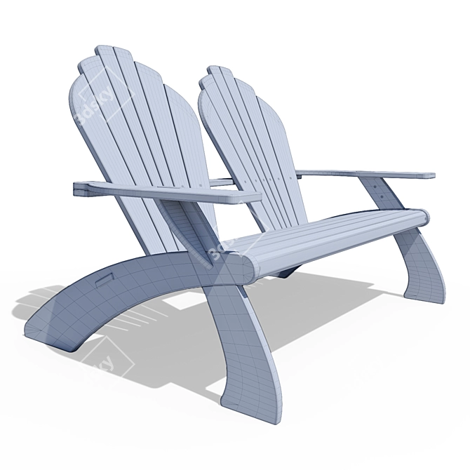 Adirondack Double Chair: Stylish and Spacious 3D model image 3