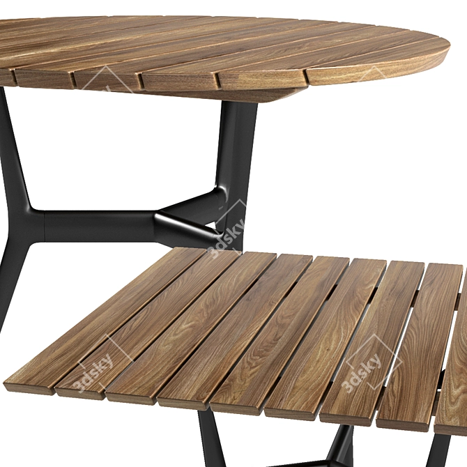 Tribu Teak Branch Bistro Table 3D model image 2