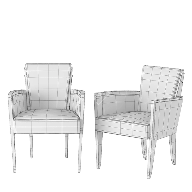 Dupre-Lafon Inspired Dining Chairs: Pollaro YF114 3D model image 4