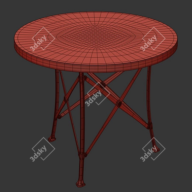 Biarritz VL Pedestal Table: Elegant French Design 3D model image 3