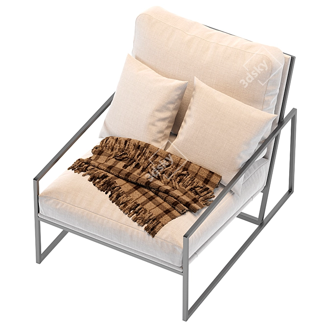 Luxury Armchair Rowen: Elegant Comfort for your Home 3D model image 2