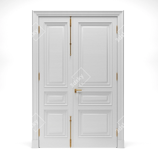 Classic Double and Single Doors 3D model image 5