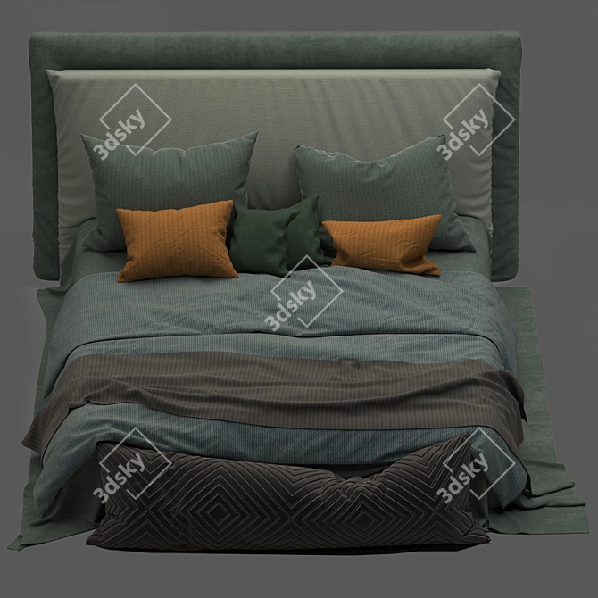 Boho Chic Bed: Handcrafted Elegance 3D model image 2