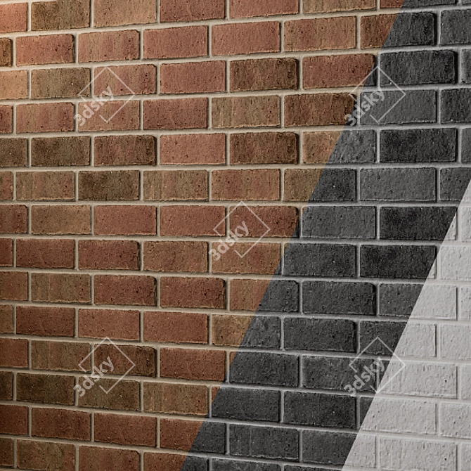 Faux Brick Wall Panel: Textured & Versatile 3D model image 1