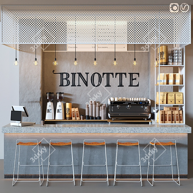 Title: Enhanced Cafe Binotte v. 2

Description: Updated materials and colors, changed filling, added Vray version. Light sources 3D model image 1
