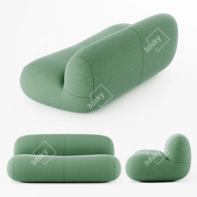 Luxe Comfort: Ligne Roset Pukka Sofa 3D model image 2