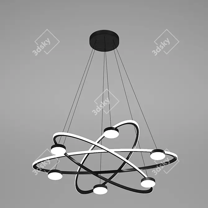 Sleek LED Pendant Lamp 3D model image 1