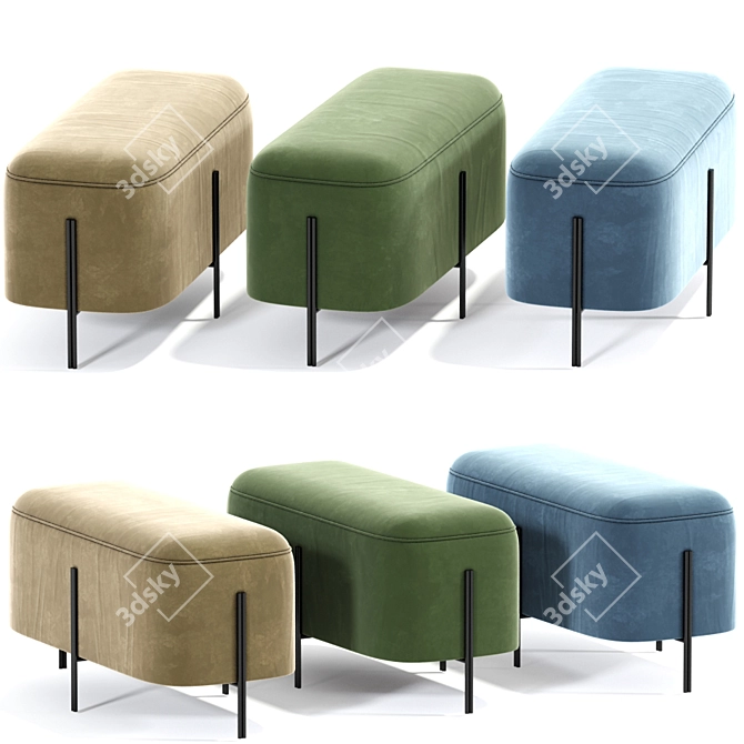 Elegant Rolf Bench Seat 3D model image 2