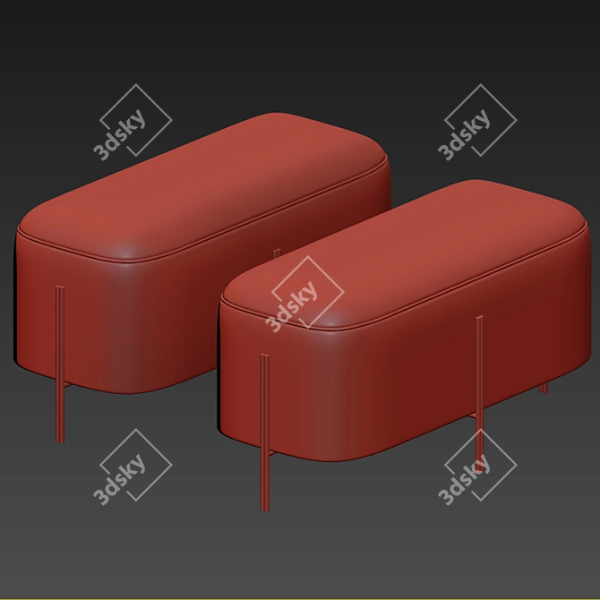 Elegant Rolf Bench Seat 3D model image 3