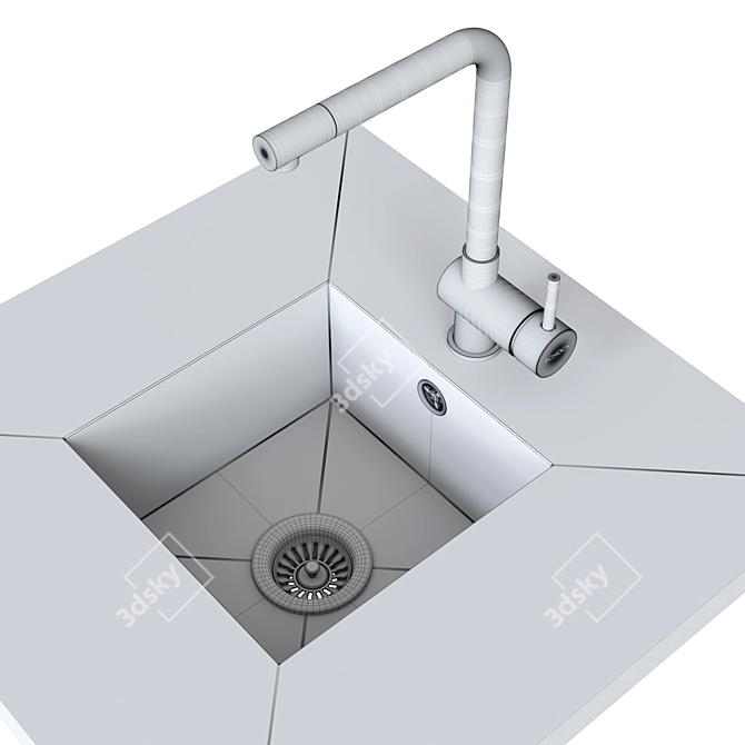 Sleek Onyx Mixer: Schock Pia 3D model image 2