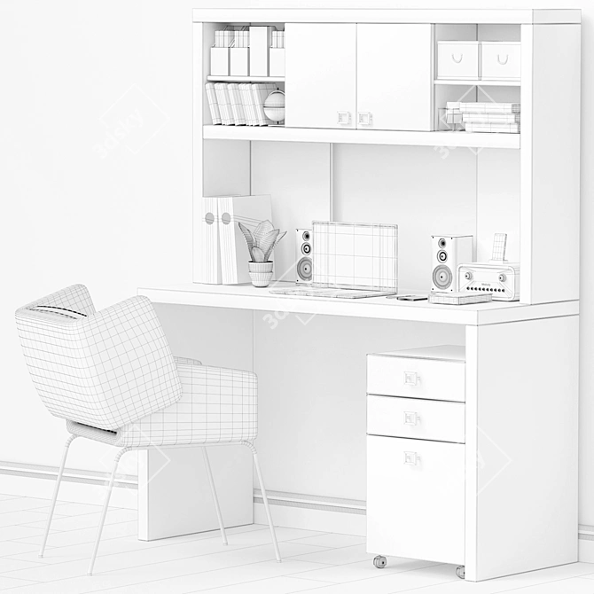 Modern Workspace Design 3D model image 6