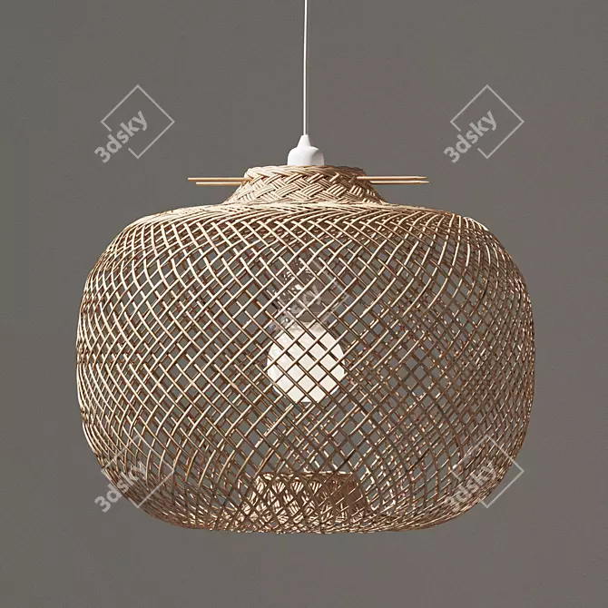 Versatile Laki Bamboo Pendant Shade 3D model image 2