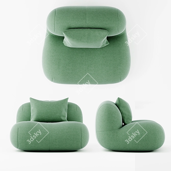 Elegant Pukka Armchair by Ligne Roset 3D model image 2