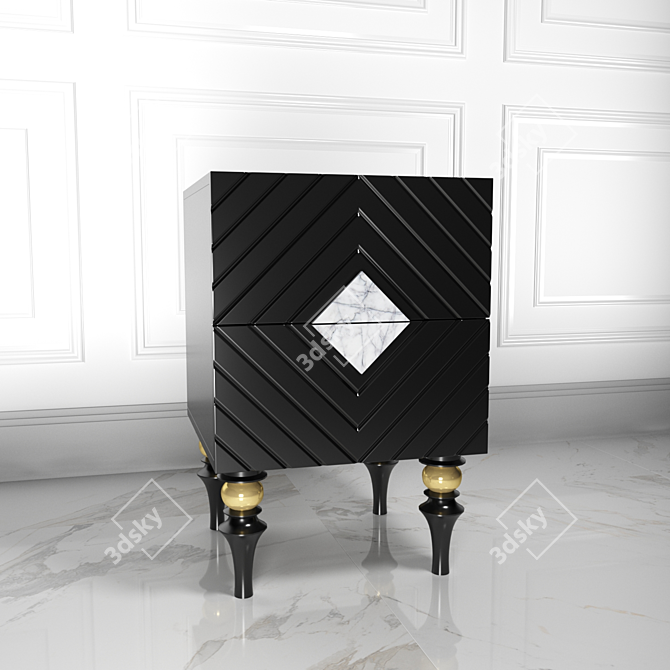 Elegant Ambicioni Lanotti Bedside Table 3D model image 1