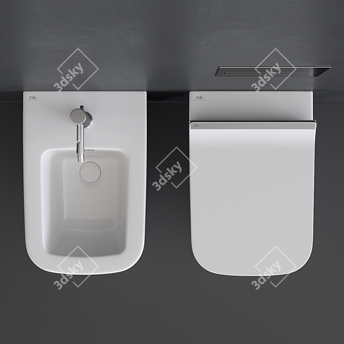 Noken Forma Wall-Hung Bathroom Set 3D model image 4