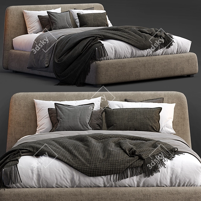 Lecomfort Calvin: The Perfect Bed for Ultimate Comfort 3D model image 1