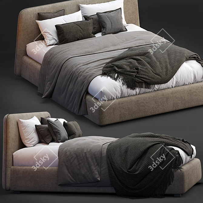 Lecomfort Calvin: The Perfect Bed for Ultimate Comfort 3D model image 3