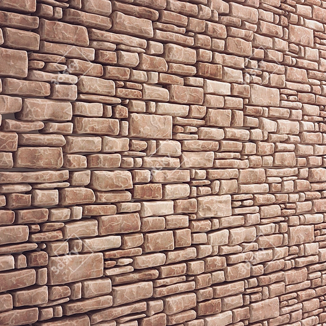 Decorative Brick Wall Tile 3D model image 1