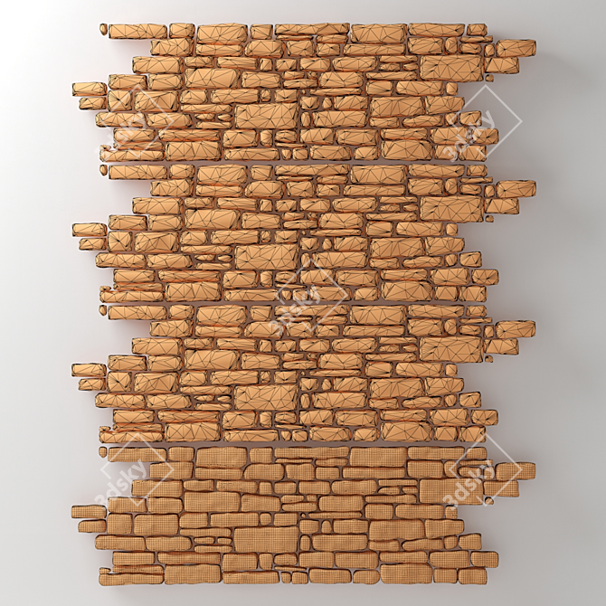 Decorative Brick Wall Tile 3D model image 5