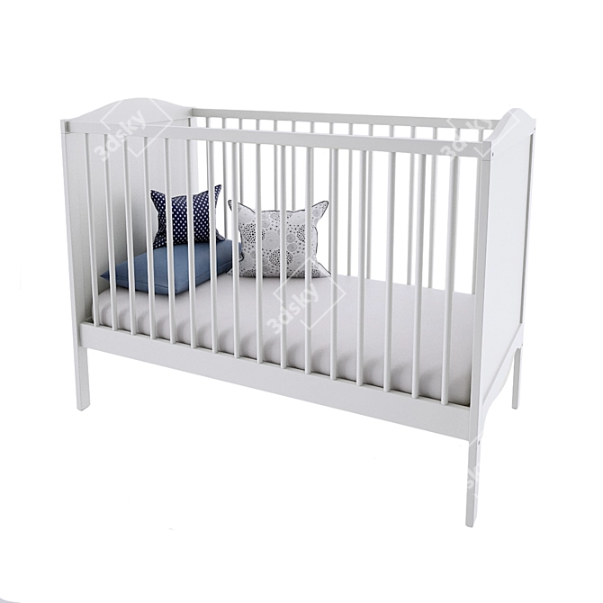 Title: IKEA Smogyora Baby Crib 3D model image 1