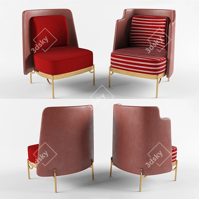 Minotti Argie Velvet Armchair - Luxury Comfort for your Home! 3D model image 1