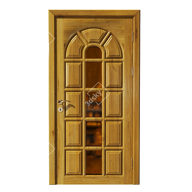 Title: Vintage Oak Classic Door 3D model image 1