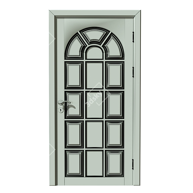 Title: Vintage Oak Classic Door 3D model image 2