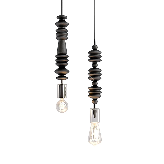 Beaded Pendant Light: Modern Elegance! 3D model image 1