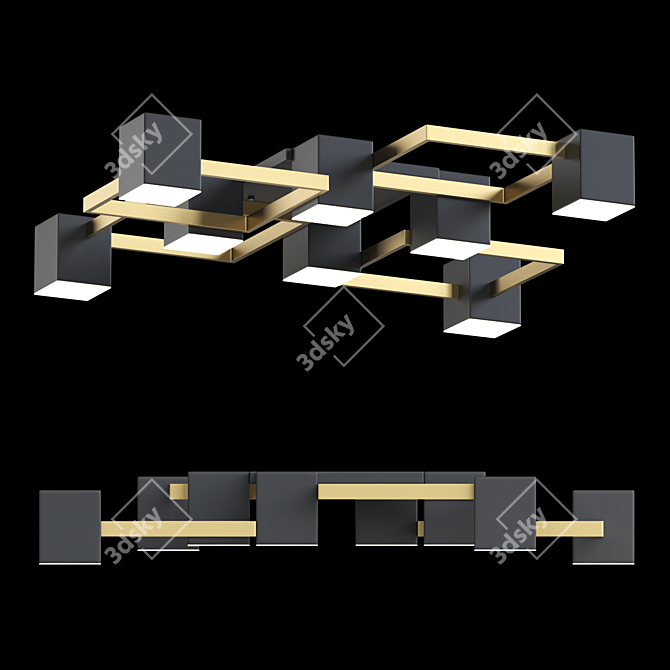 Geometric Ceiling Chandelier: Lampatron FRAME 3D model image 1