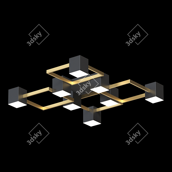 Geometric Ceiling Chandelier: Lampatron FRAME 3D model image 2