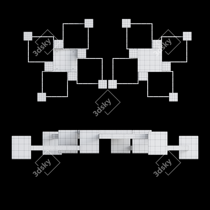 Geometric Ceiling Chandelier: Lampatron FRAME 3D model image 4