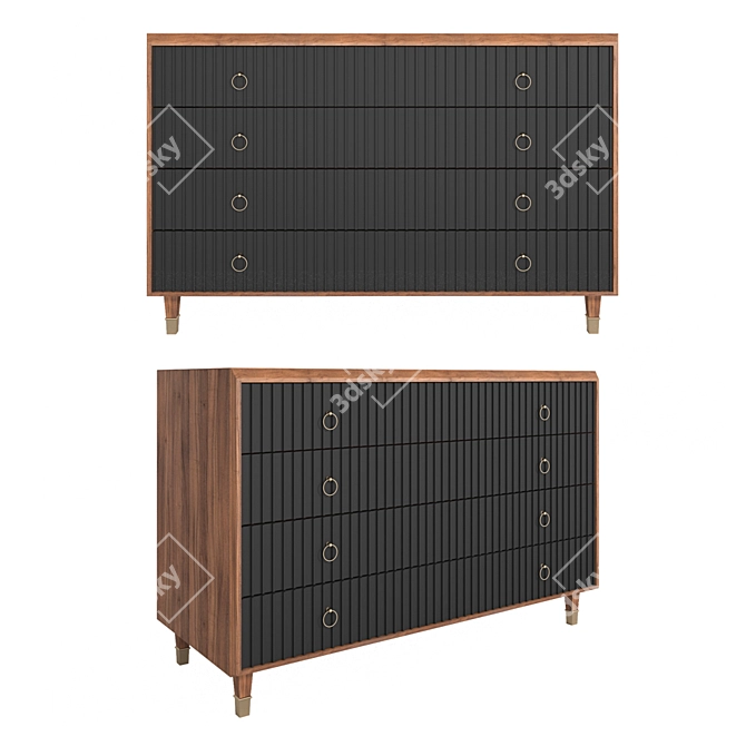 Modern 3-Drawer Chest - 77IP-DR008 3D model image 1