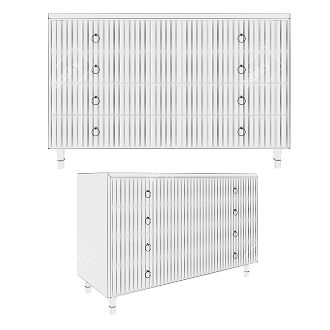 Modern 3-Drawer Chest - 77IP-DR008 3D model image 3