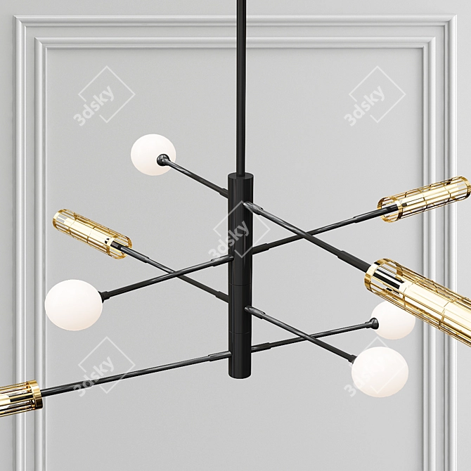 Elegant Swivel Chandelier 3D model image 2