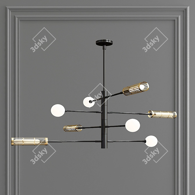 Elegant Swivel Chandelier 3D model image 3