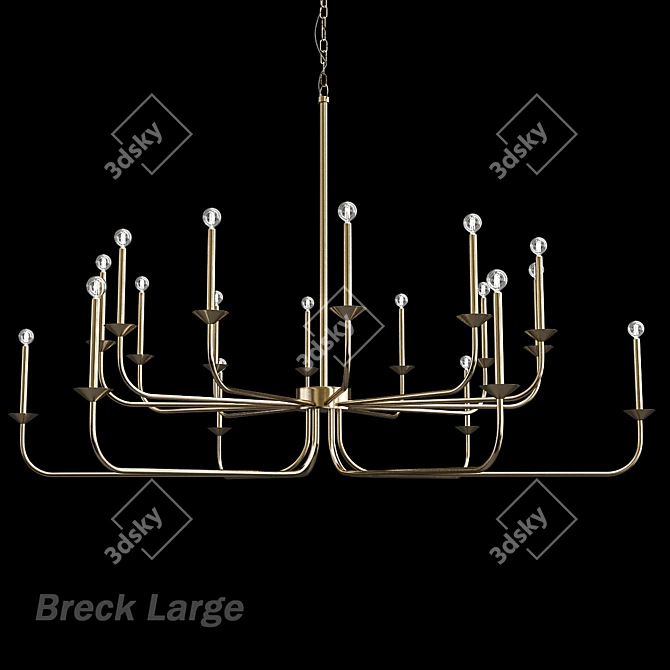 Vintage-Inspired Arteriors Breck Chandelier 3D model image 1