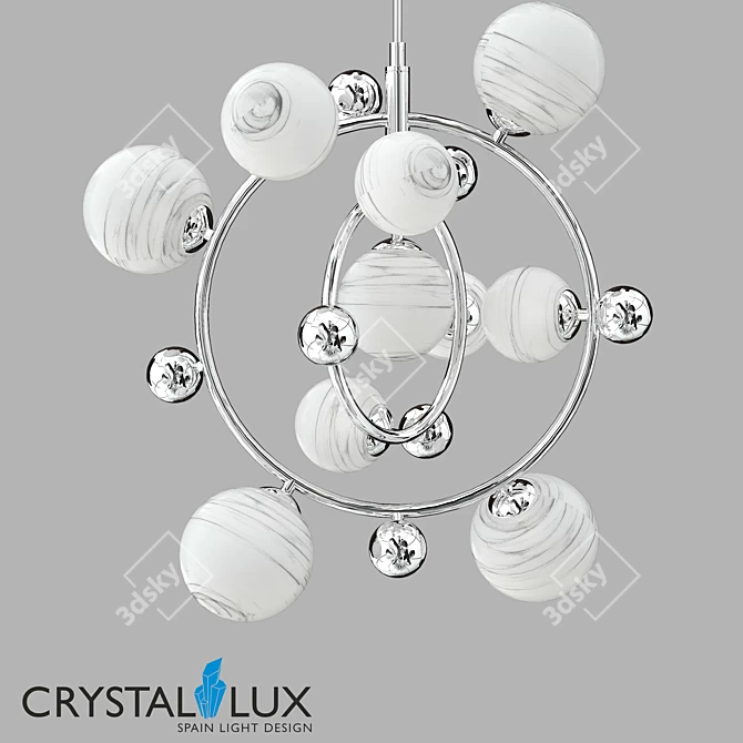 Modern Chrome Pendant Light 3D model image 1