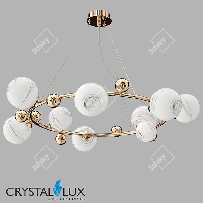 Salvadore SP9H Gold Chandelier 3D model image 1