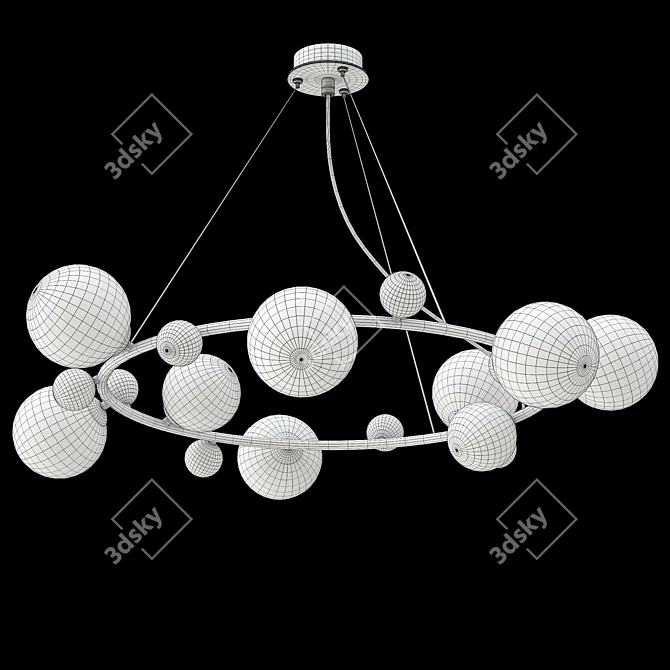 Salvadore SP9H Gold Chandelier 3D model image 2