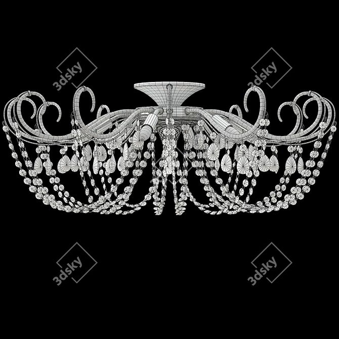 Imperia PL6 Chrome/Smoke Chandelier 3D model image 2