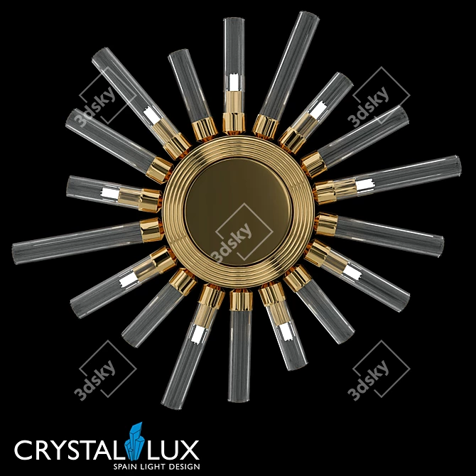 Crystal Lux Fair Gold Chandelier 3D model image 1