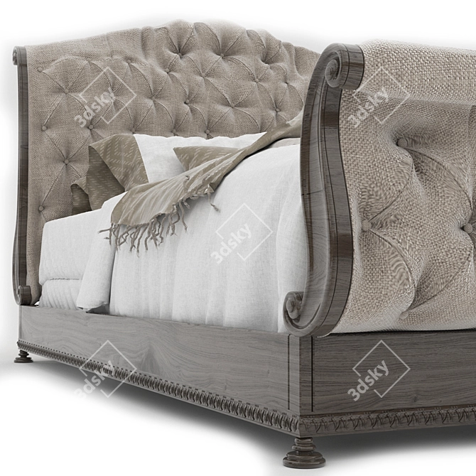 Rhapsody Queen Tufted Bed 3D model image 2