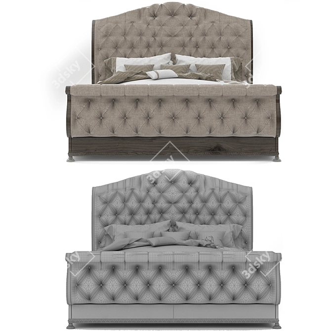 Rhapsody Queen Tufted Bed 3D model image 3