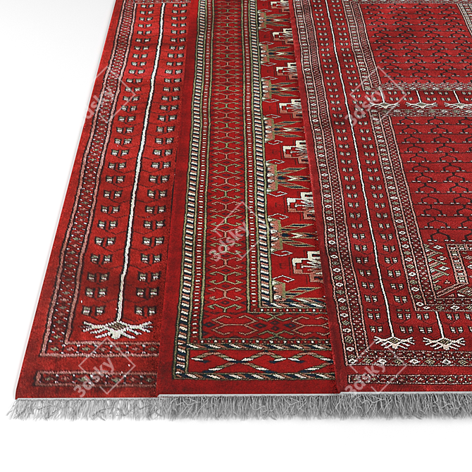 Authentic Turkmen Rug 3D model image 2