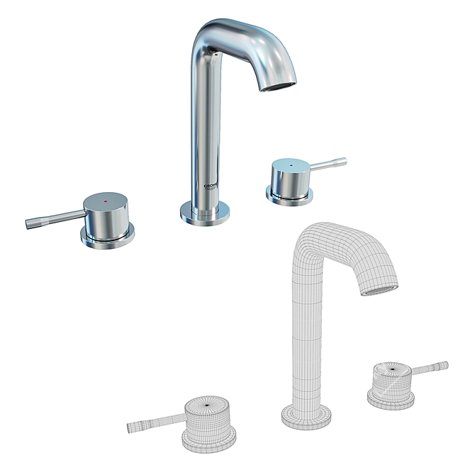 Sleek Grohe Essence Basin Taps 3D model image 5