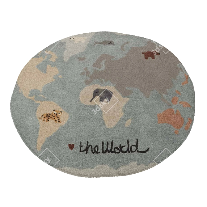 Whimsical OYOY Kids Rugs 3D model image 2