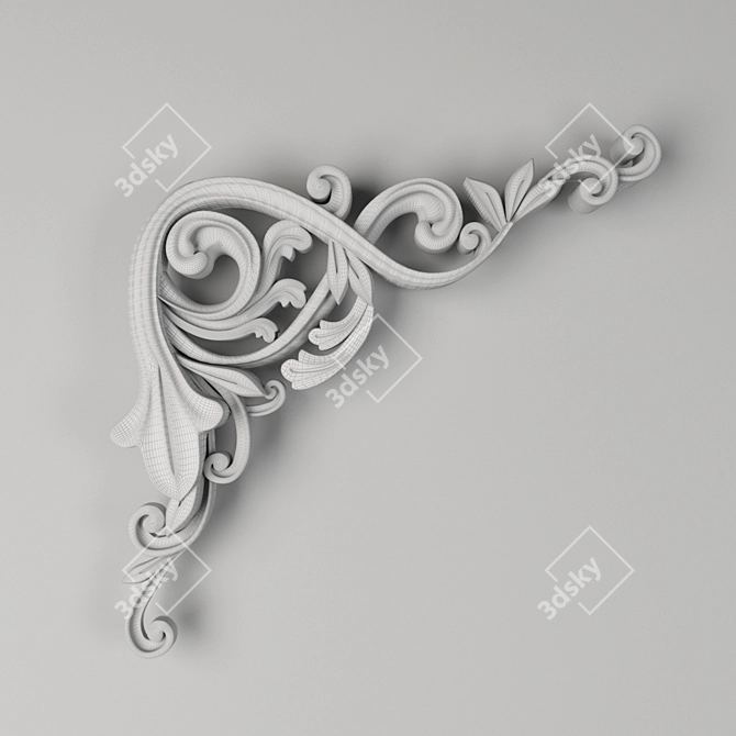 Elegant Decorative Ornament 3D model image 4