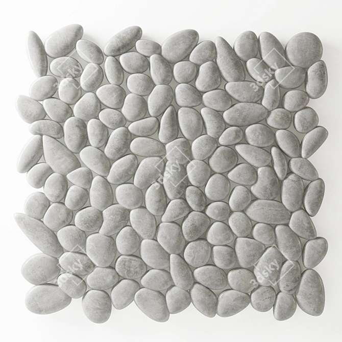 Smooth Pebble Tile for Stylish Bathroom 3D model image 4