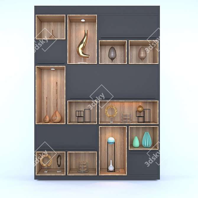 Modern Display Cabinet Set 01 - V-Ray Render 3D model image 1