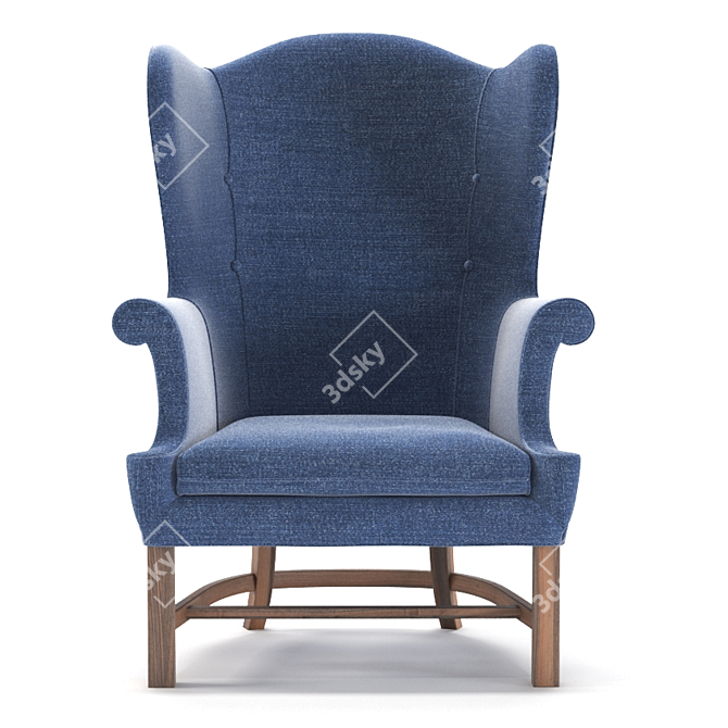 18th Century English Wing Chair: Timeless Elegance 3D model image 3